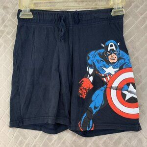H&M Marvel Boys 8 Shorts Captain America Navy Blue Pull On Super Hero Comics